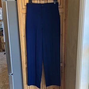 Wide-Leg High-Rise Pants in Navy
